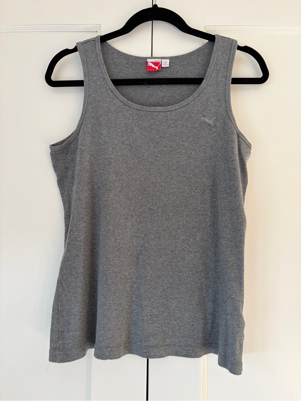 Puma Gray Ribbed Athletic Activewear Tank Top Women's Size XL